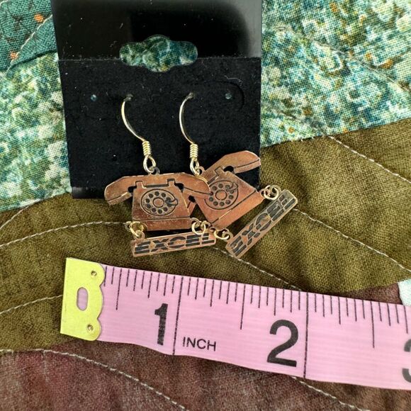 Vintage Excel Energy Telephone Earrings - Picture 3 of 3